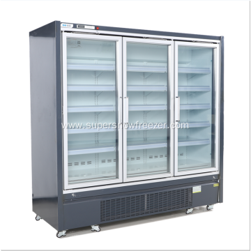 Commercial vertical glass door display freezer refrigerator